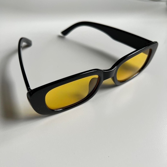 vintage unique retro style sick dope black rectangle sunglasses - Picture 4 of 7